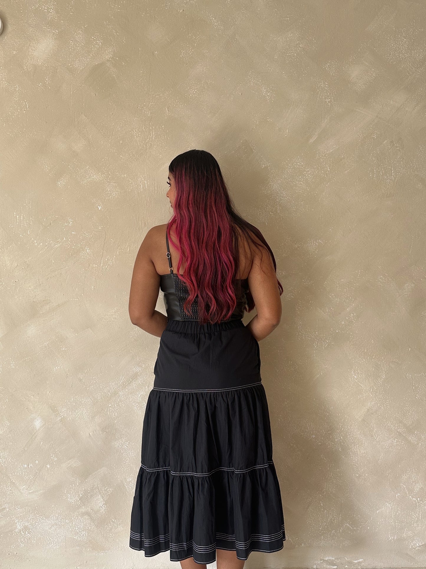 Black midi skirt