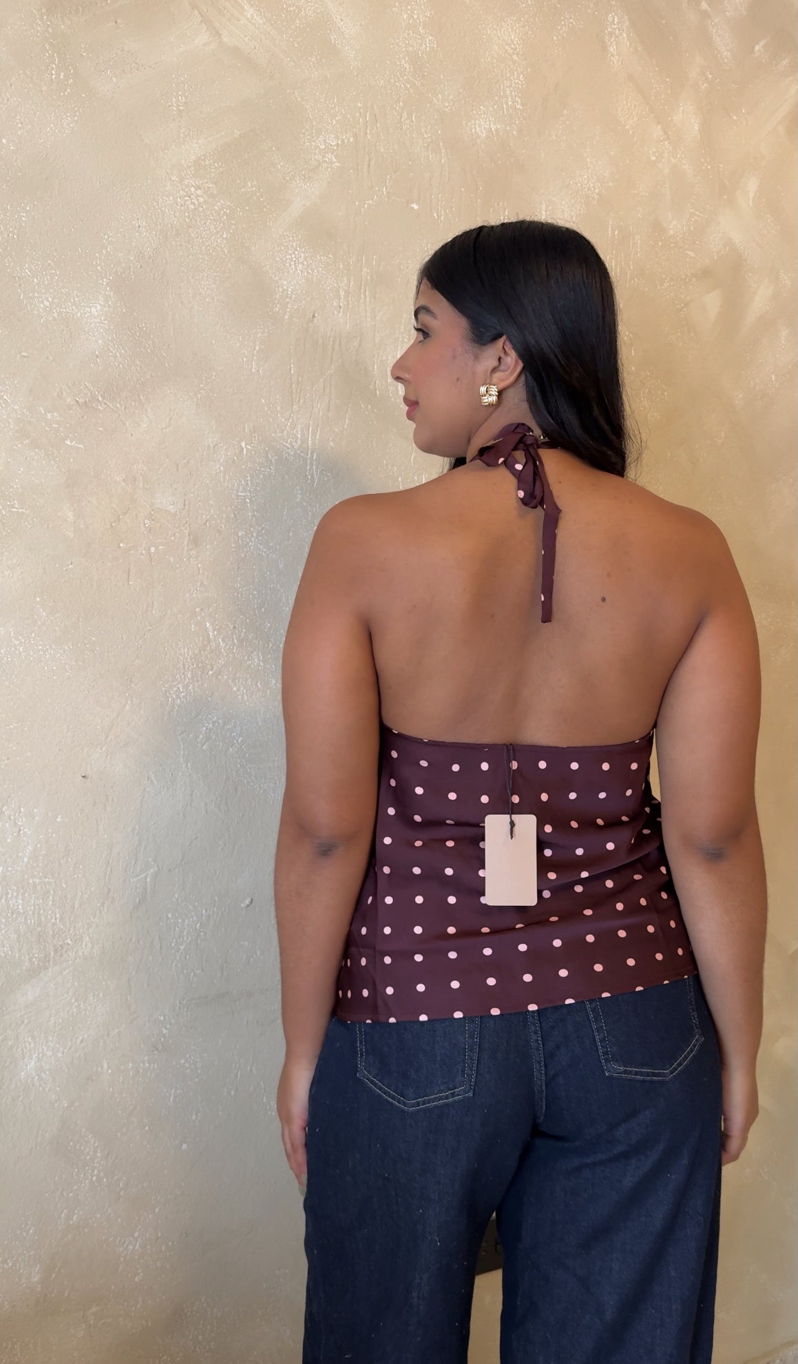 blusa de vino polka