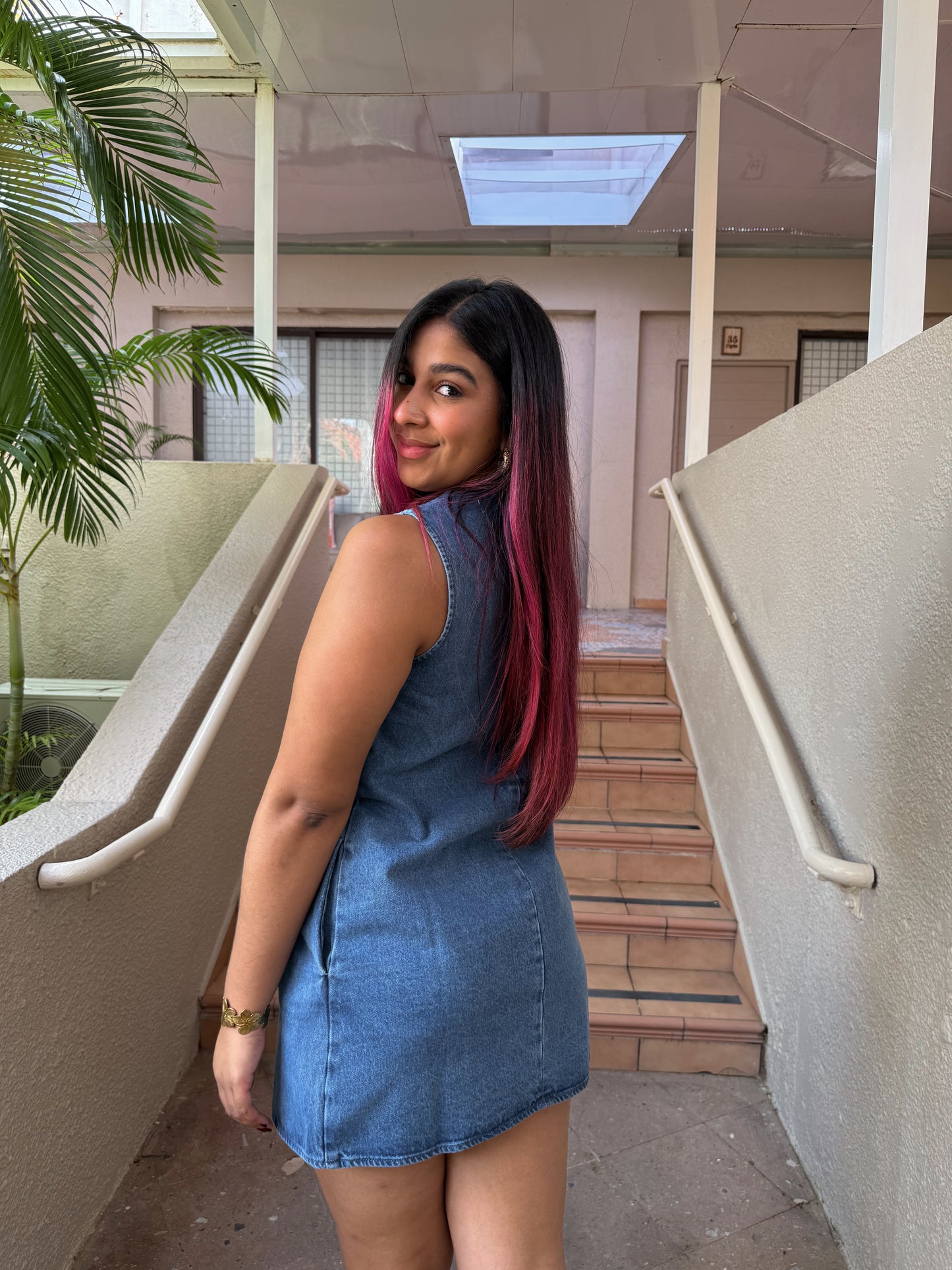 Star denim dress