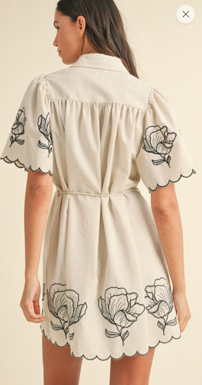 Vestido corto de lino