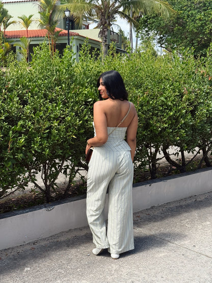 stripe sage set