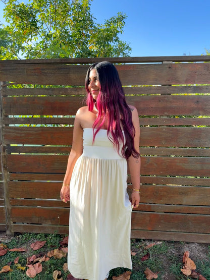 Vestido color avena