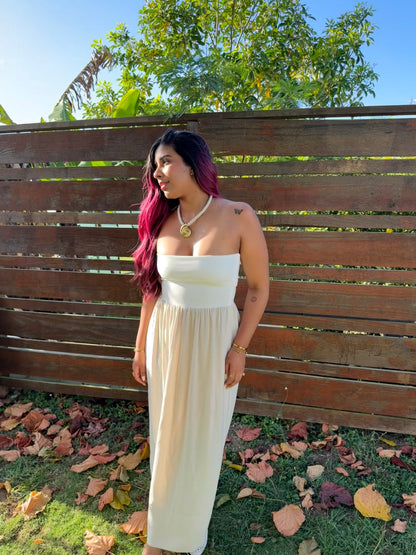 Vestido color avena