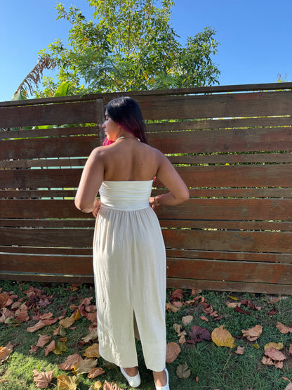 Vestido color avena