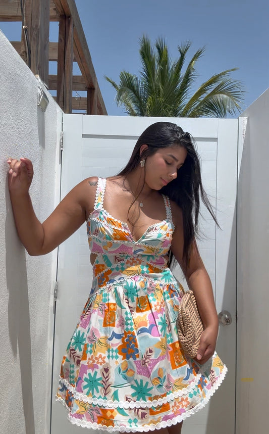 traje tropical, perfecto para dias de sol en este verano, vaciones y estar bella y fresquita