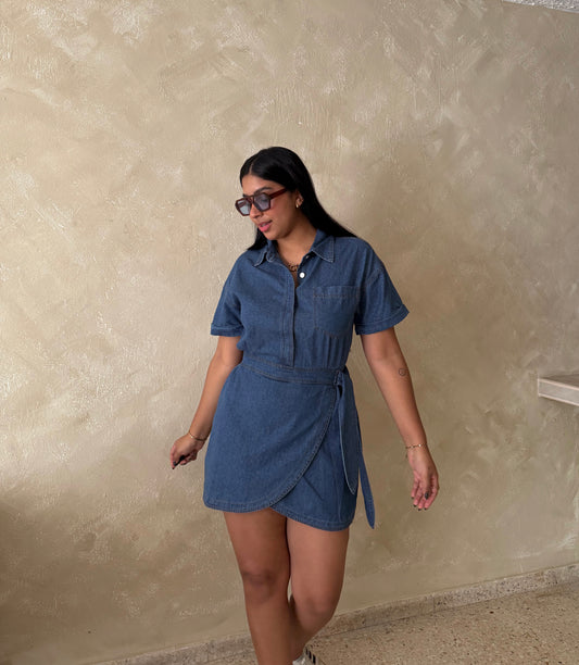 Dark denim dress