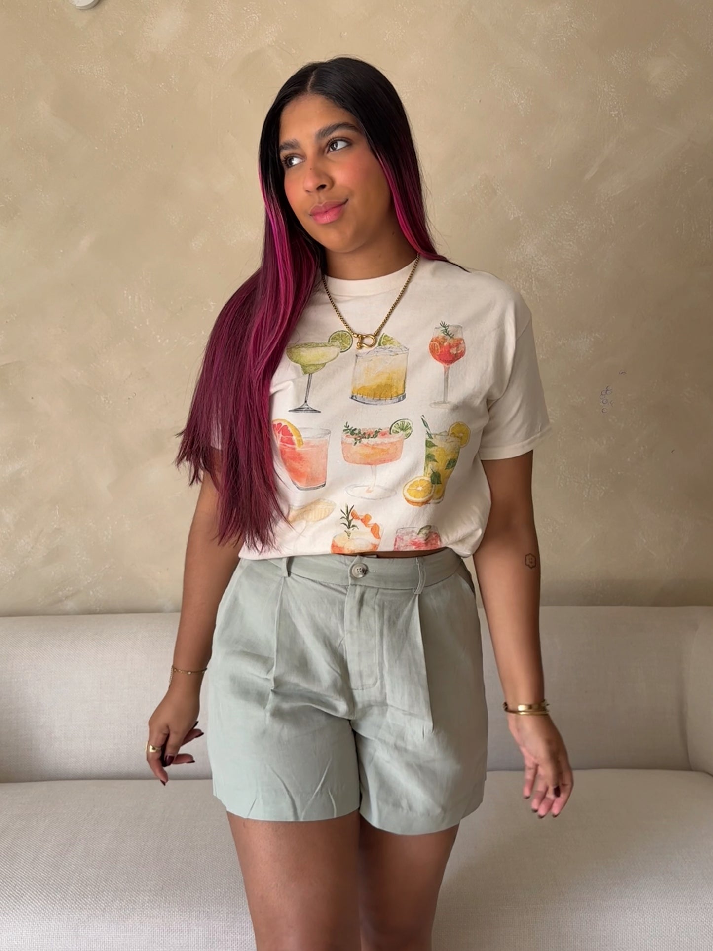 Sage linen short