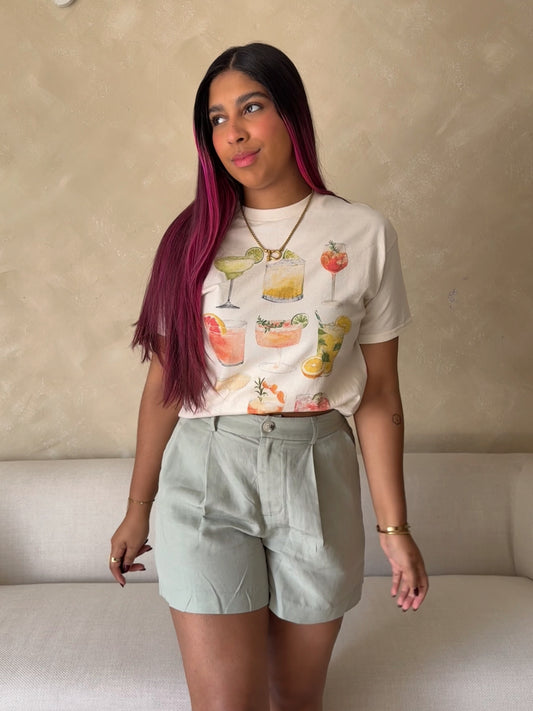 Sage linen short