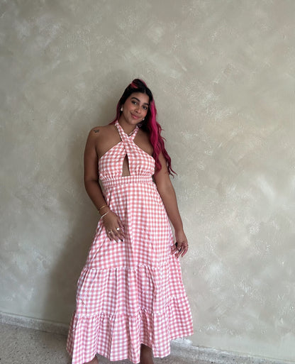 Vestido de color melocotón