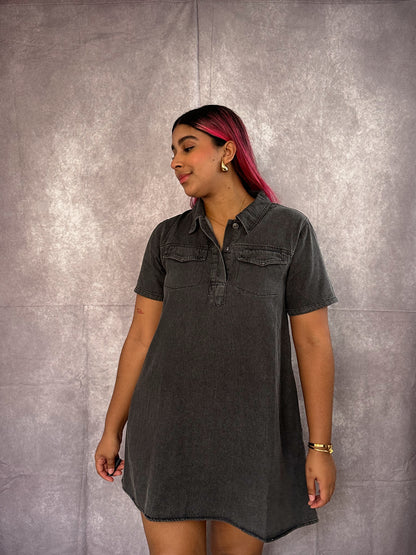 vestido corto de mezclilla