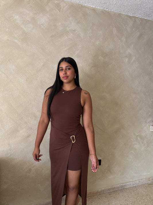 chocolate golden dress