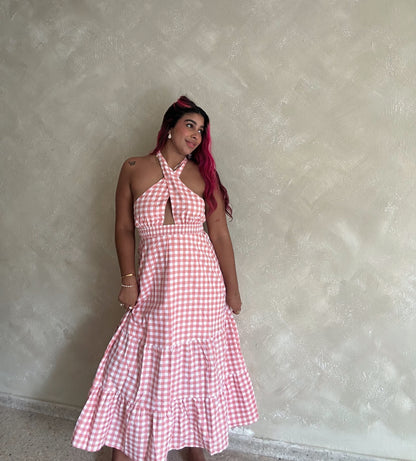 Vestido de color melocotón