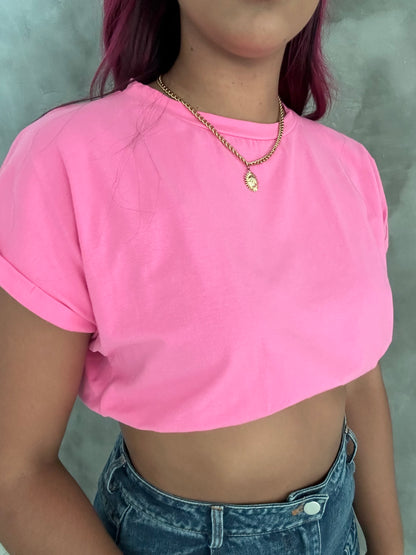 Top corto rosa